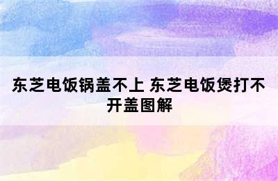 东芝电饭锅盖不上 东芝电饭煲打不开盖图解